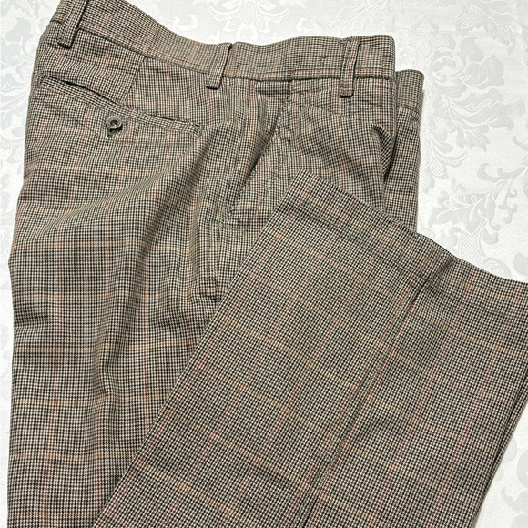 Vintage 2000’ S Old Navy Black Red Plaid Pants Flat Front Straight Legs - Picture 1 of 7